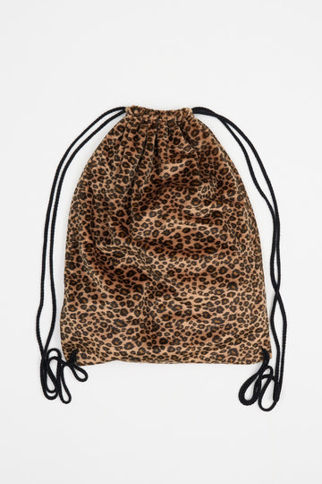 Melta leopard drawstring bag